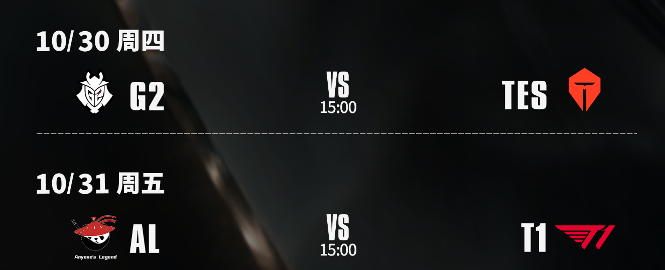 S15八强赛：AL能否打破(pò)LPL魔咒？TES大战G2